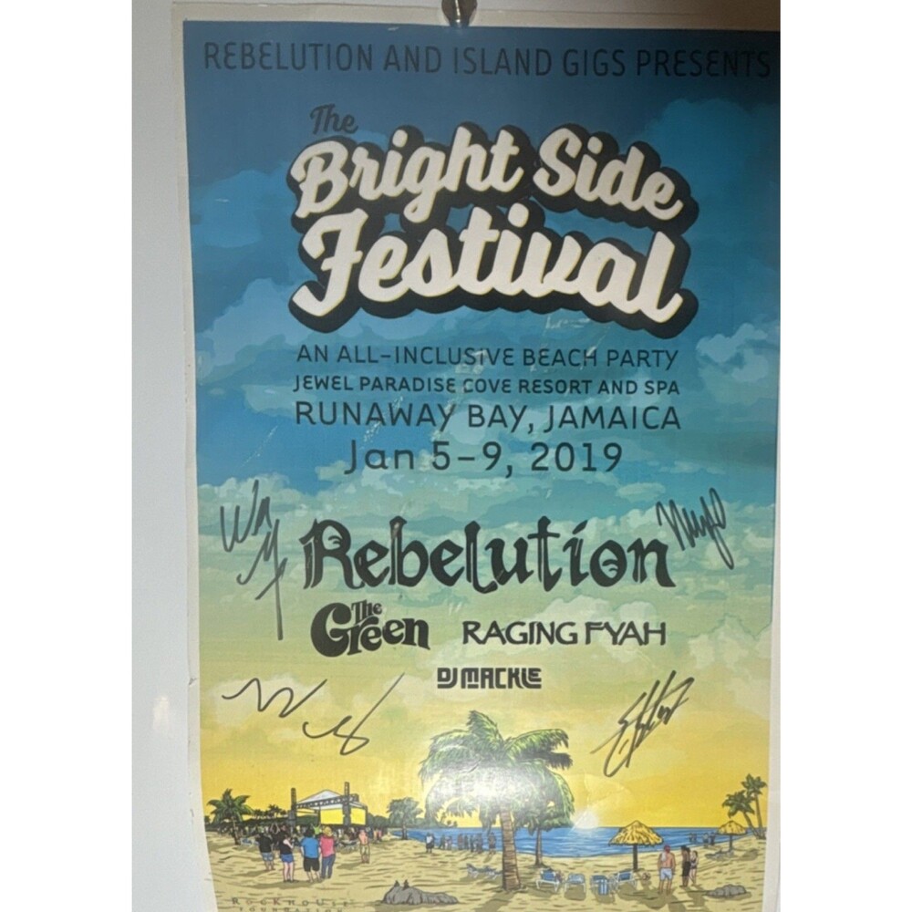 Bright Side Festival 2019 Signed Poster Rebelution The Green